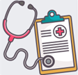 Decorative image clip board and stethoscope